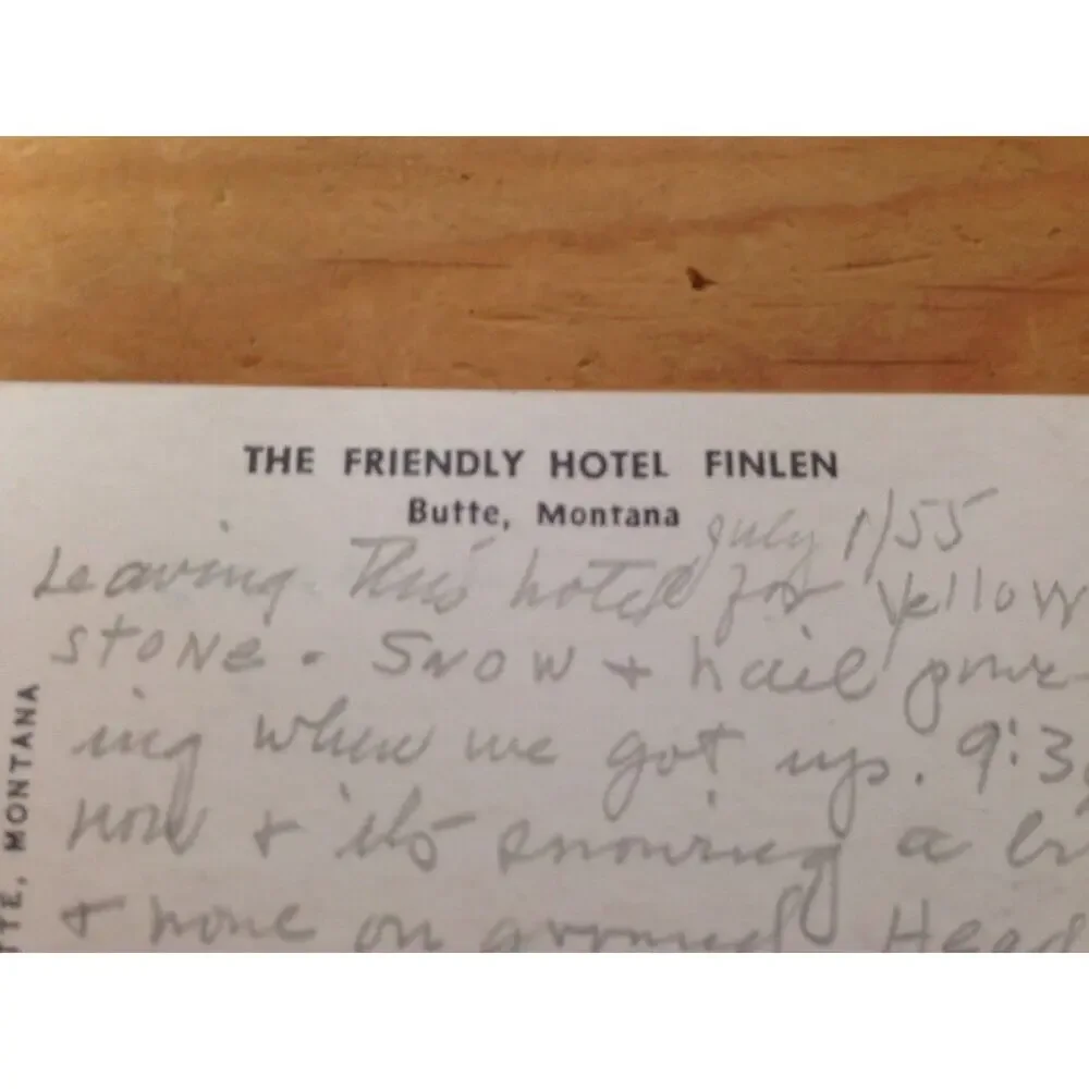 Vintage McKee Plastichrome Friendly Hotel Finlen Butte Montana Postcard USA